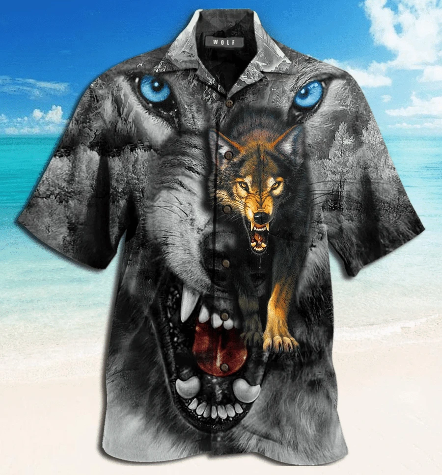 Quitting Is Not Wolf Tropical Polyester Hawaiian Shirt