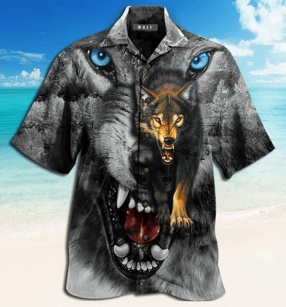 Quitting Is Not Wolf Tropical Polyester Hawaiian Shirt