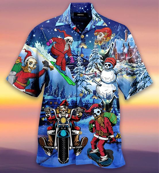 Merry Christmas With Skull Hawaiian Shirt | For Men & Women | Adult | HW2079