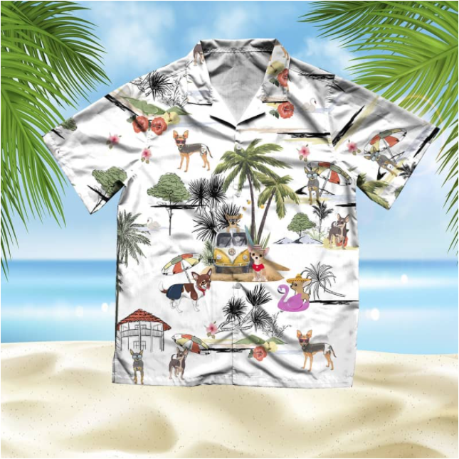 Chihuahua Beach 3D All Over Printed Hawaii Shirt | Unique Hawaiian