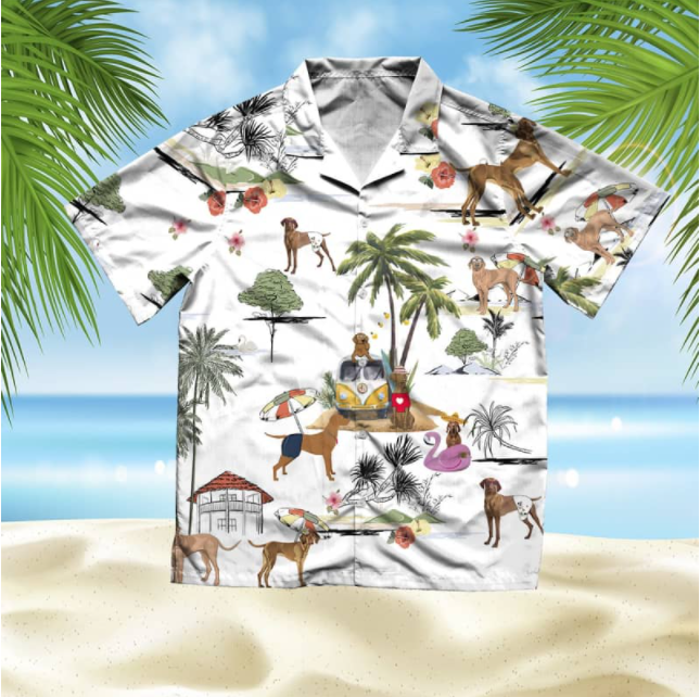 Vizsla Beach 3D All Over Printed Hawaii Shirt | Unique Hawaiian