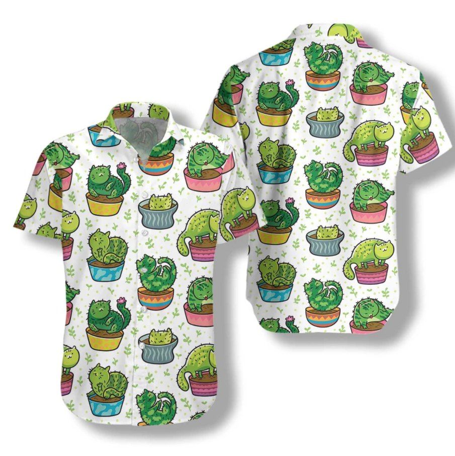 Cactus Cats 3D All Over Printed Hawaiian Shirt | Unique Beach