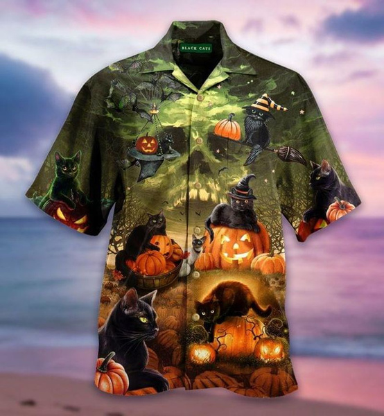 Black Cats Halloween Hawaiian Shirt | For Men & Women | Adult | HW9091