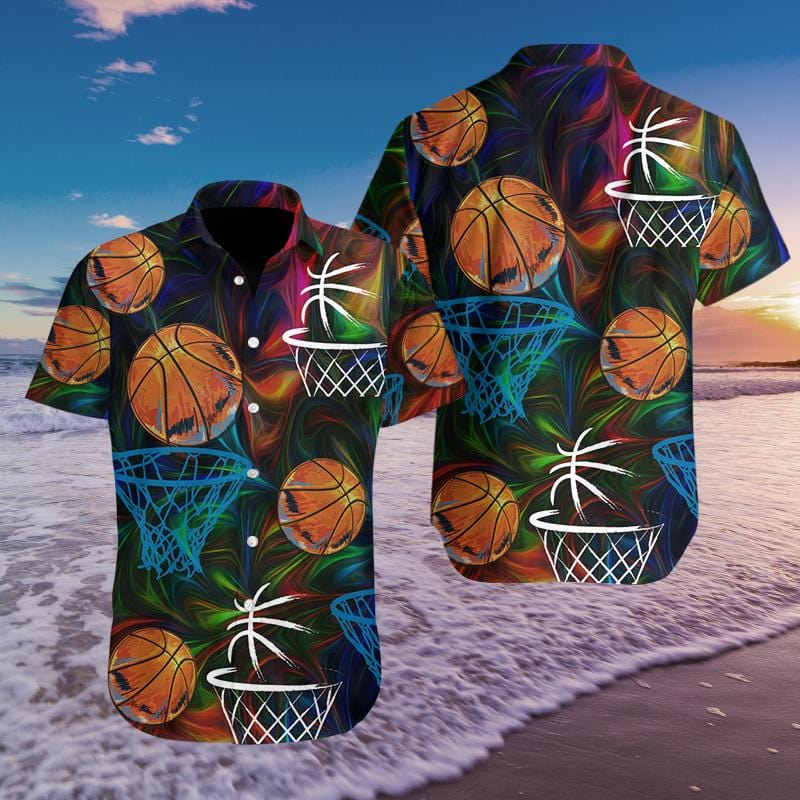 Basketball Colorful Hawaiian Shirt | For Men & Women | Adult | HW6173