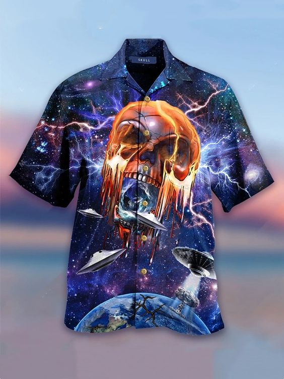 Alien Skull Hawaiian Shirt