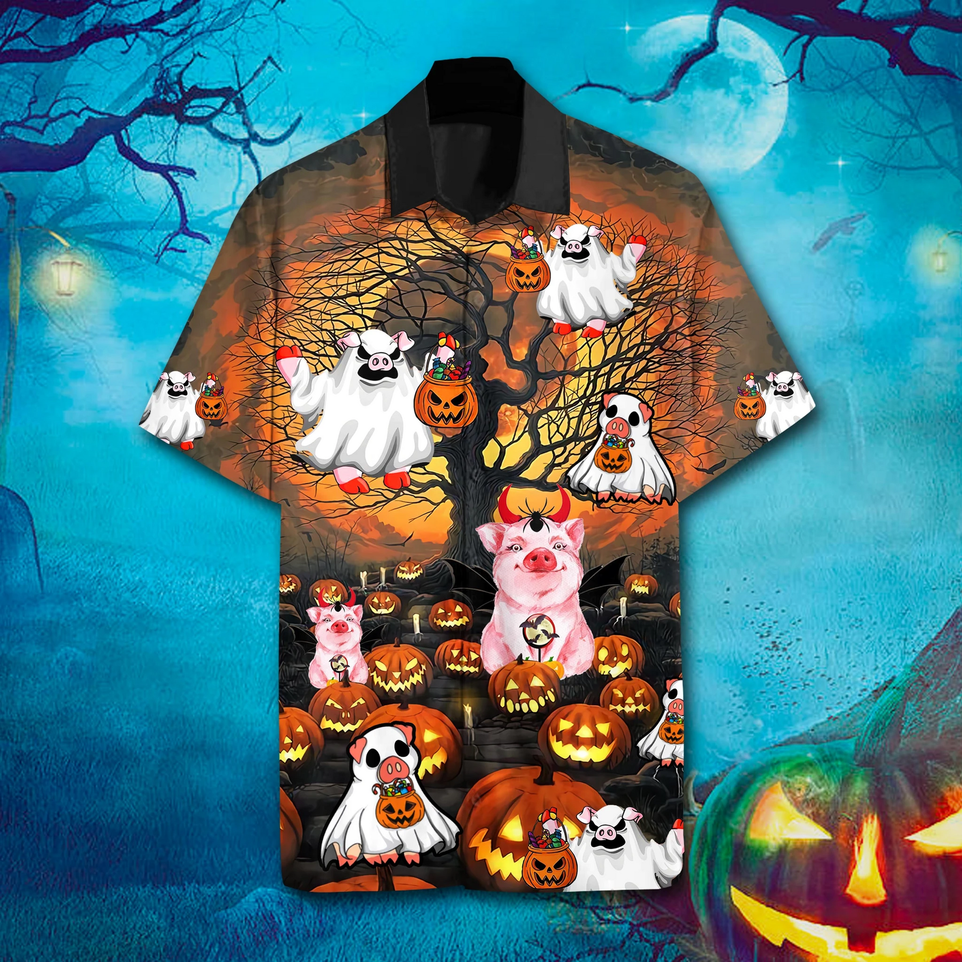 Pig Halloween Hawaiian Shirt | For Men & Women | Adult | HW8910