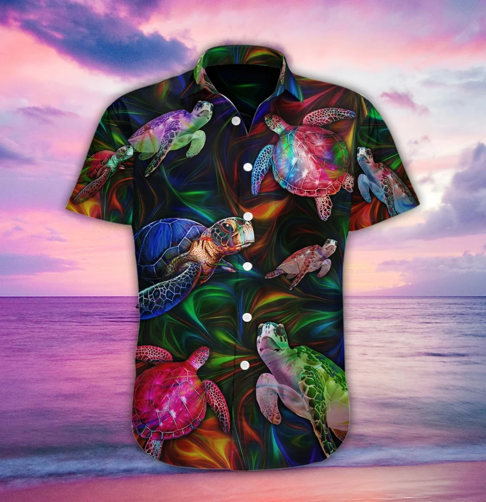 Magic Turtle Fantasy 3D Print Polyester Hawaiian Shirt