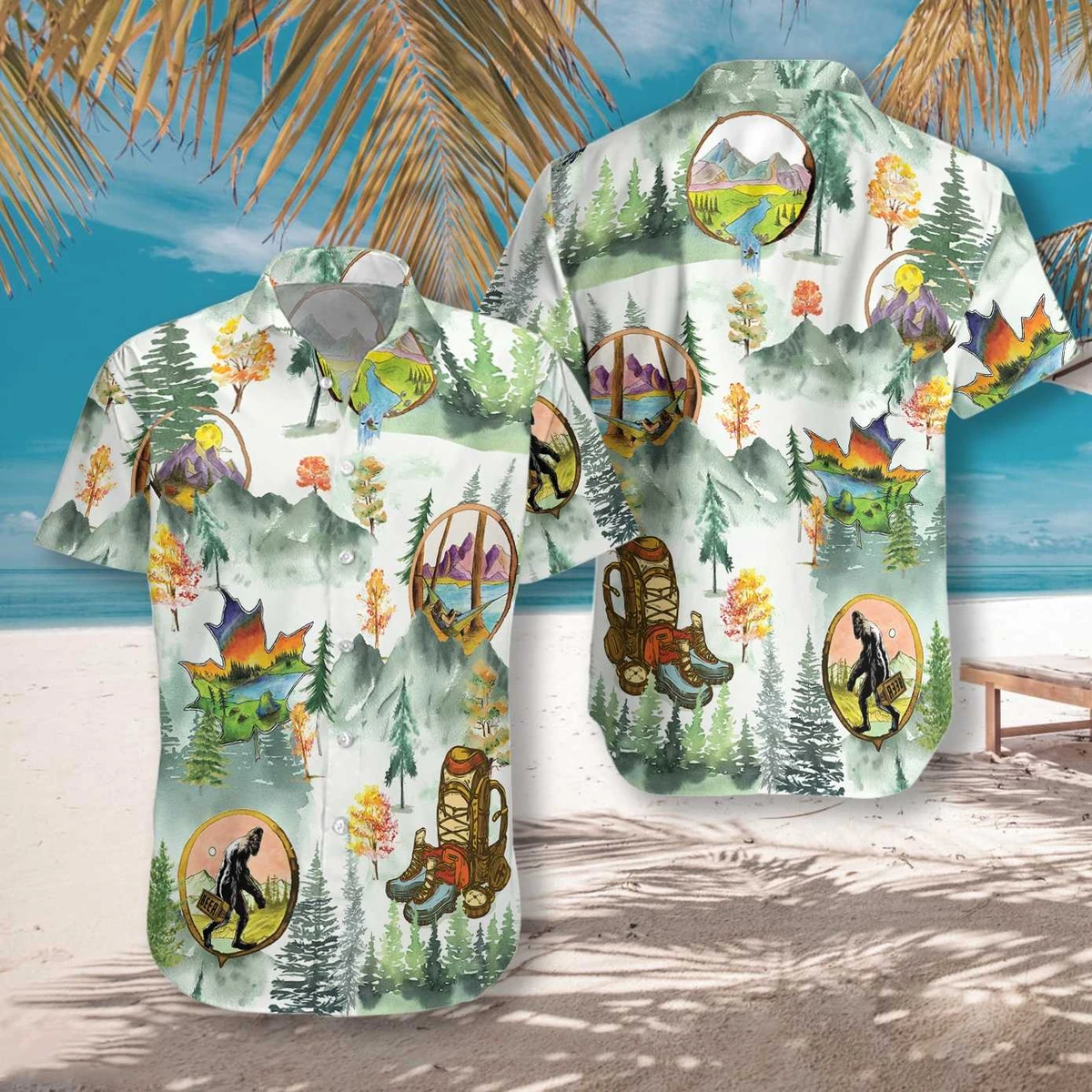 Camping And Hiking Trekking Hawaiian Shirt | For Men & Women | Adult | HW2627