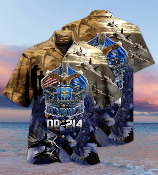 Air Force 3D Print Polyester Hawaiian Shirt