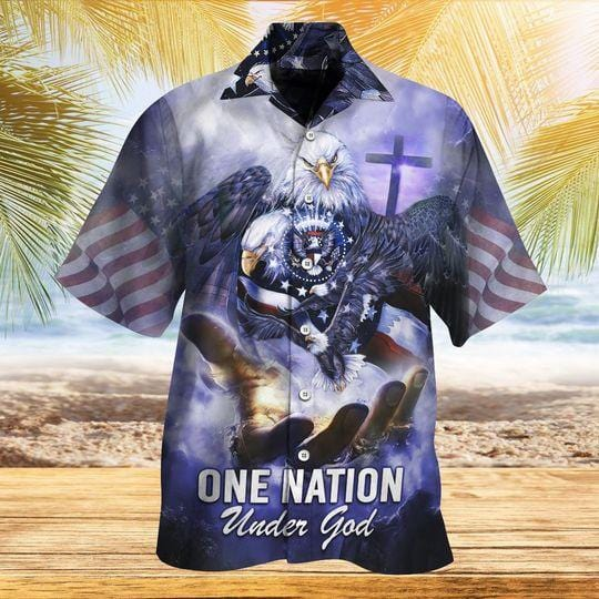 Independence Day Hawaii Shirt | Amazing Memorial One Nation Under God Patriot Eagle Unisex Hawaiian