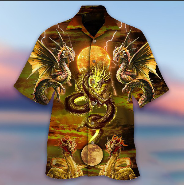 Golden Dragon Hawaiian Shirt