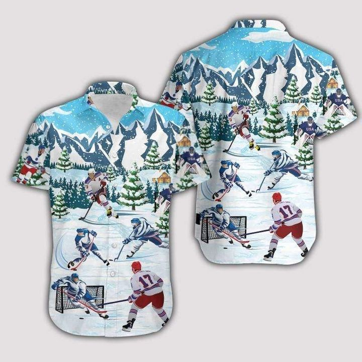 Christmas Let's Play Hockey Hawaiian Shirt | For Men & Women | Adult | HW4573