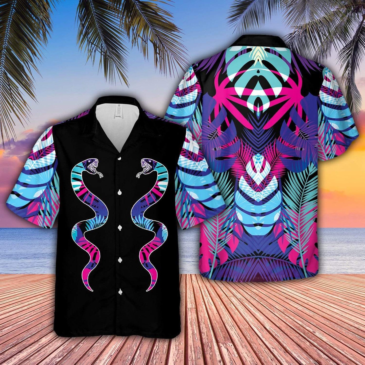 Aloha Vibrant Snakes Hawaiian Shirts #Va