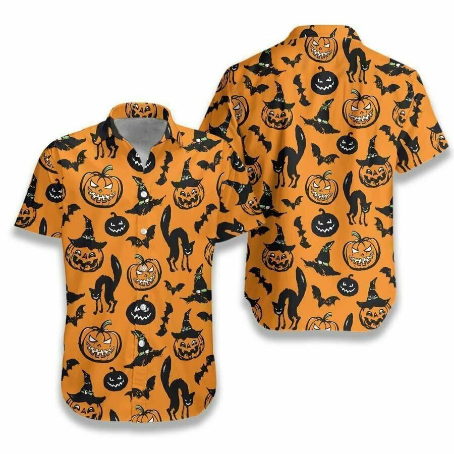 Scary Black Cat Halloween Hawaiian Shirt | For Men & Women | Adult | HW8857