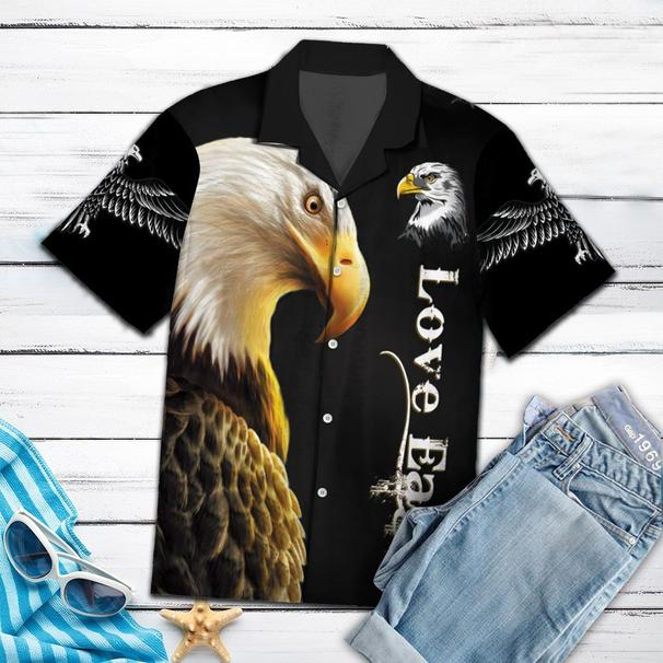 Love Eagle Tropical Polyester Hawaiian Shirt