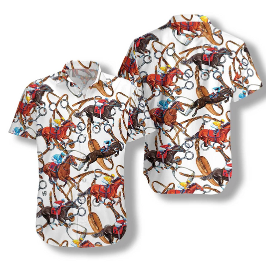 Horse Racing Hawaiian Shirt | For Men & Women | Adult | HW7369