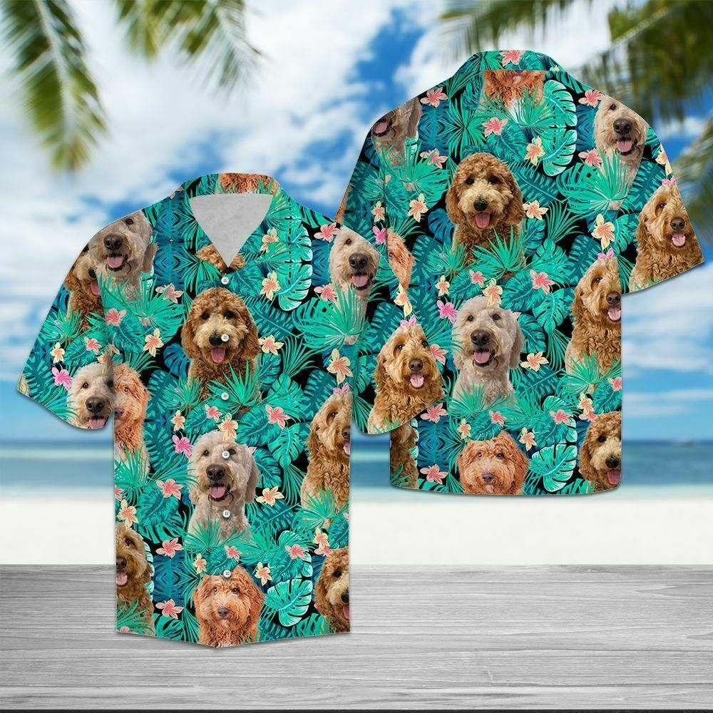 Goldendoodle Tropical Polyester Hawaiian Shirt