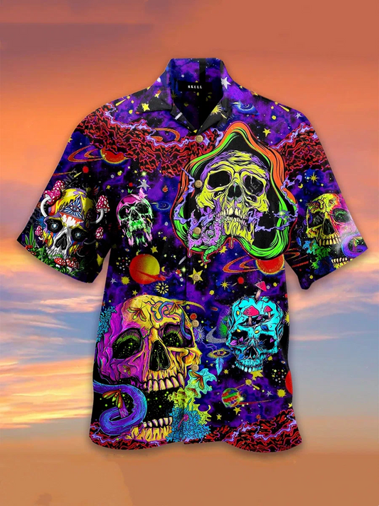 Vintage Skull Life Hawaiian Shirt | For Men & Women | Adult | HW3430