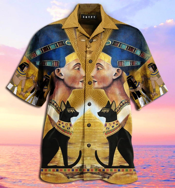 King And Black Cat Egypt Hawaiian Shirt | For Men & Women | Adult | HW3331