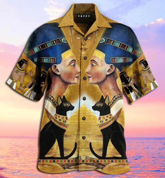 King And Black Cat Egypt Hawaiian Shirt | For Men & Women | Adult | HW3331