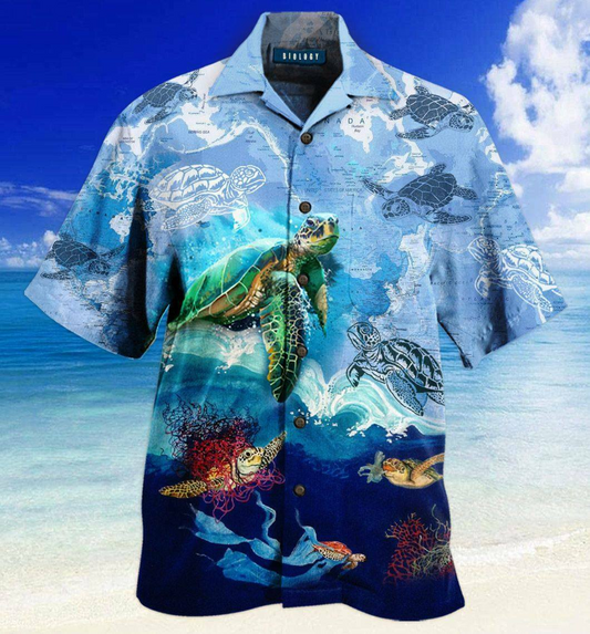 Amazing Sea Turtle Map Hawaiian Shirt | For Men & Women | Adult | HW3439