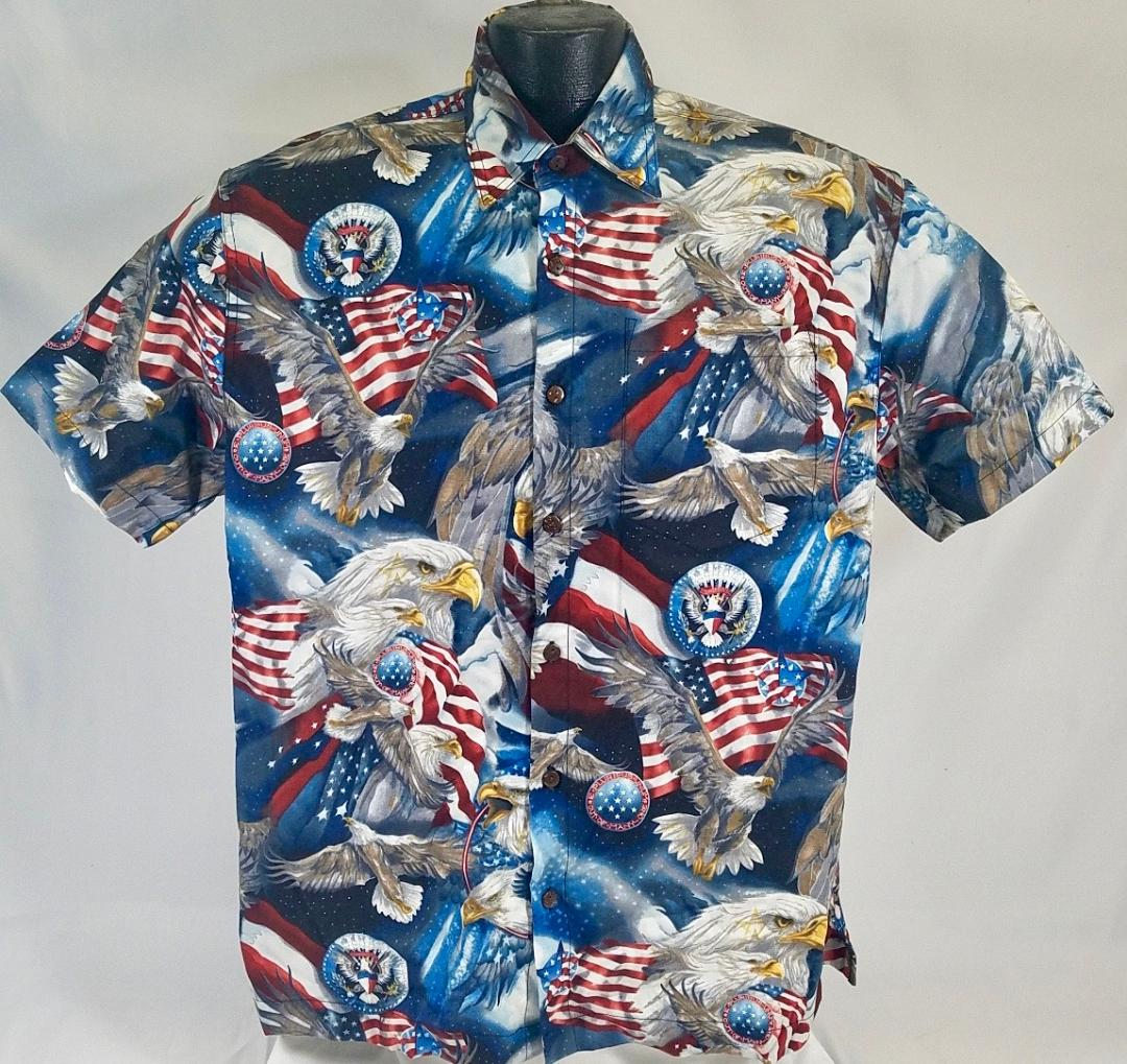 Happy Independence Day Hawaii Shirt | American Eagle Patriotic Hawaiian