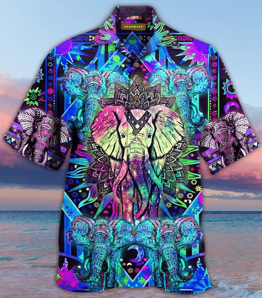 Hippie Mandala Elephant Hawaiian Shirt | For Men & Women | Adult | HW3492