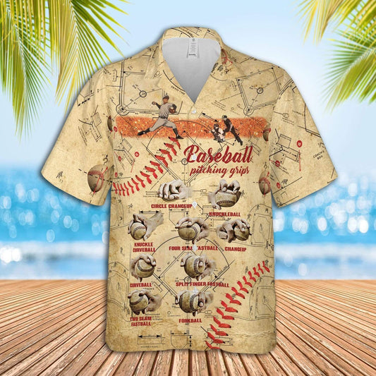 Baseball Pitching Grips Hawaiian Shirts #210621Xh