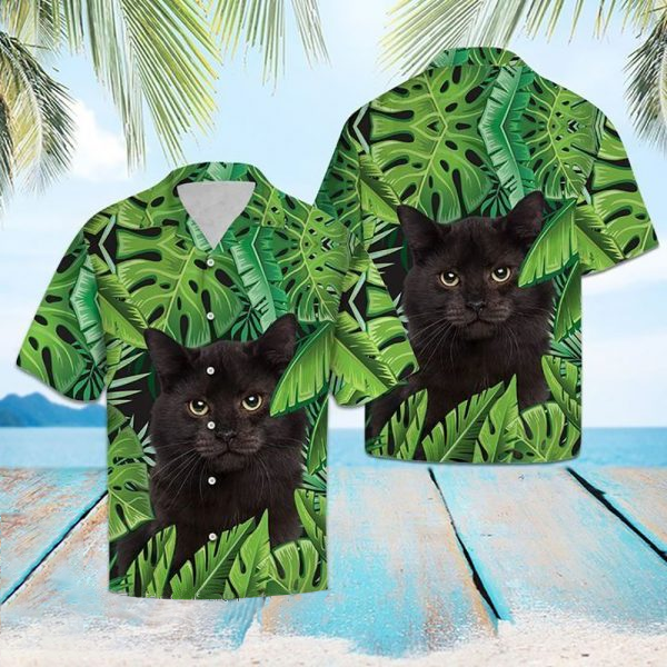 Beach Black Cat Tropical Hawaiian Shirt | For Men & Women | Adult | HW5563