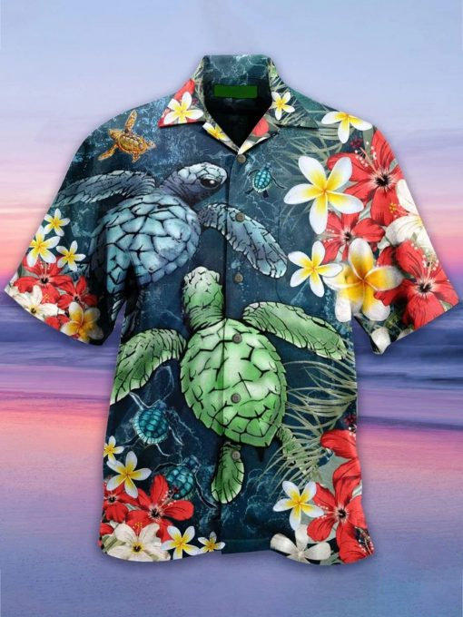 Sea Turtle Flowers Hawaiian Shirt | For Men & Women | Adult | HW3880