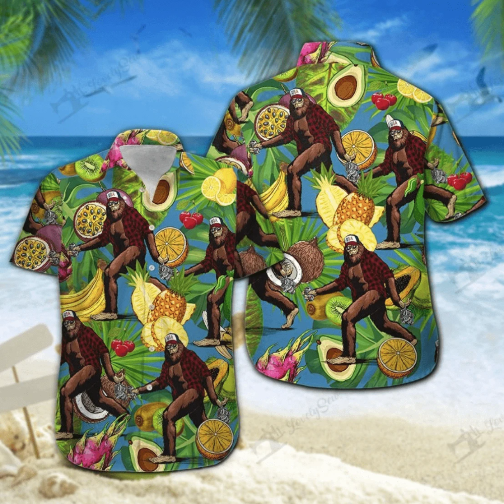 Bigfoot Camping Hawaiian Shirt | For Men & Women | Adult | HW3146