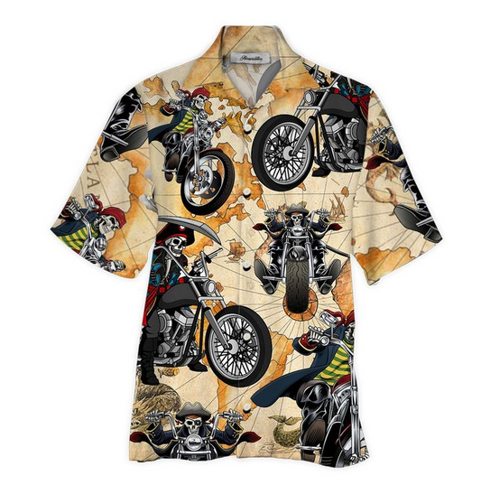 Skull Motorcycle Hawaiian Shirt | For Men & Women | Adult | HW5740