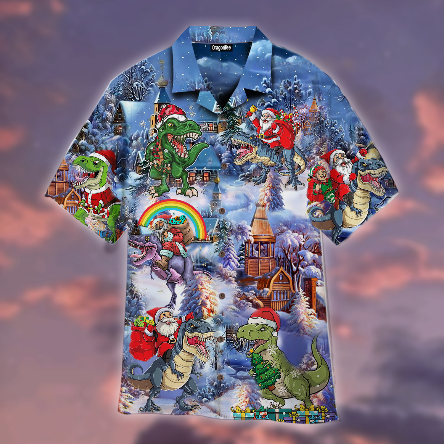 OragonTee All Santa Want For Christmas Is T Rex Hawaiian Shirt | For Men & Woman | Adult | WT1145