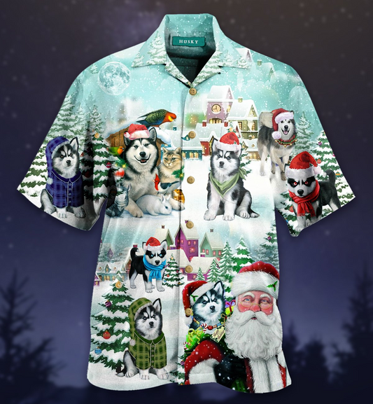 Merry Husky Christmas Hawaiian Shirt | For Men & Women | Adult | HW2068