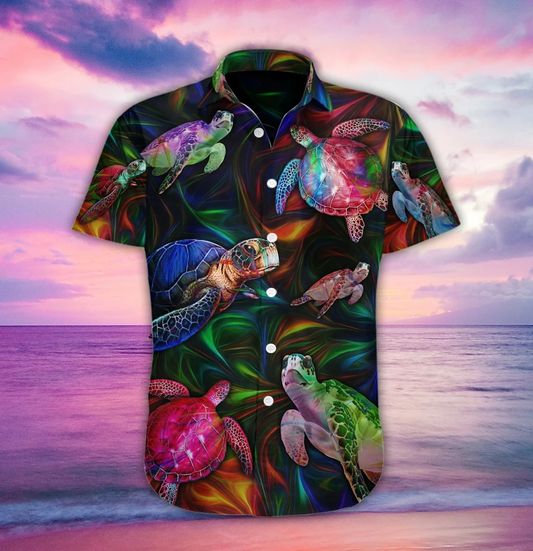 Magic Turtle Fantasy 3D Print Polyester Hawaiian Shirt