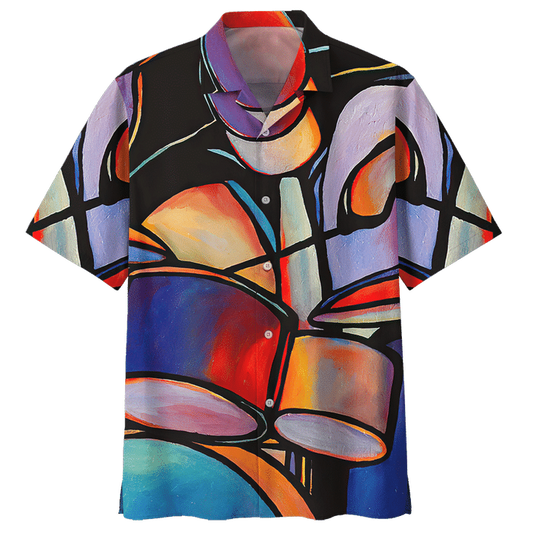 Abstract Drum Colorful Hawaiian Shirt