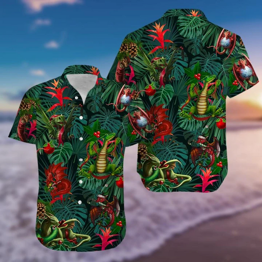 Christmas Dragon Hawaiian Shirt