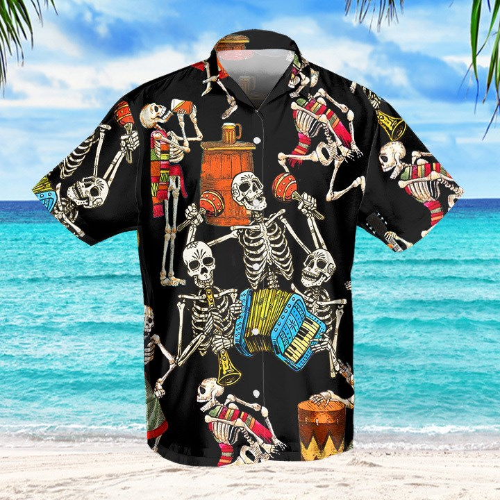 Skeleton Accordion Halloween Hawaiian Shirt | For Men & Women | Adult | HW1678