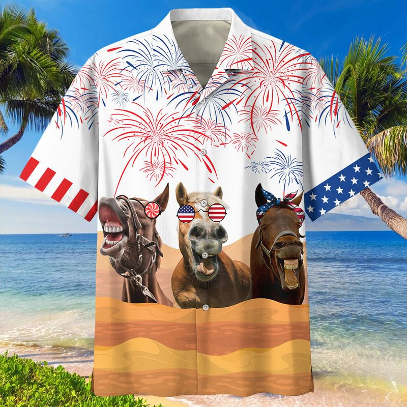 Horses Independence Day Hawaiian Shirt | For Men & Women | Adult | HW6866