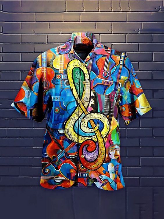 Musical Note Guitar Hawaiian Shirt | For Men & Women | Adult | HW2804