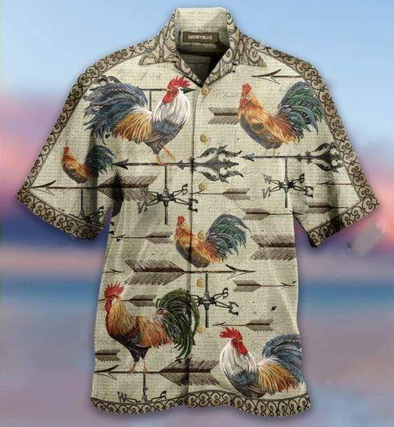 Weathervane Rooster Polyester Hawaiian Shirt