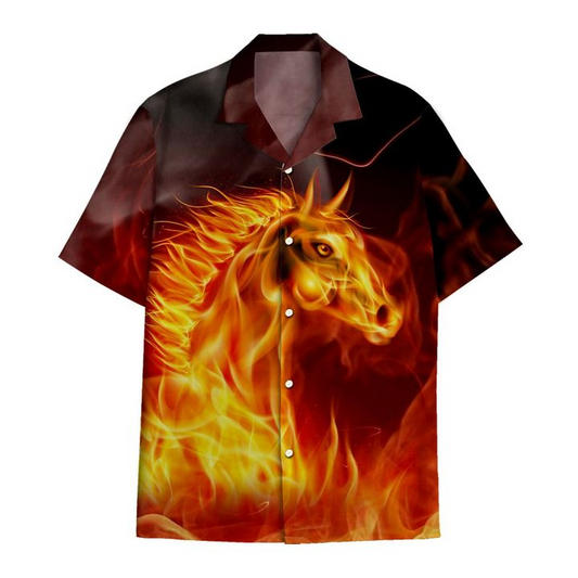 Horse Fire Hawaiian Shirt | For Men & Women | Adult | HW5761