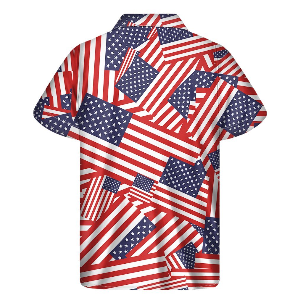 Independence Day Usa Flag Pattern Print Mens Short Sleeve Shirt Hawaiian