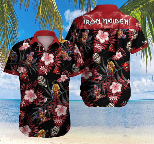 Ironmaiden Hawaiian Graphic Print Short Sleeve 