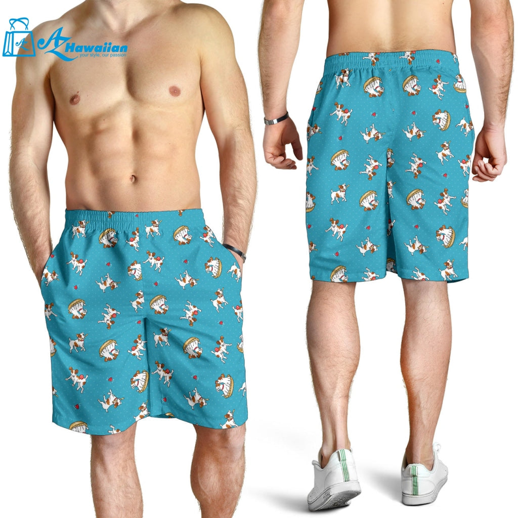 Jack Russel Pattern Print Design 03 Men Shorts