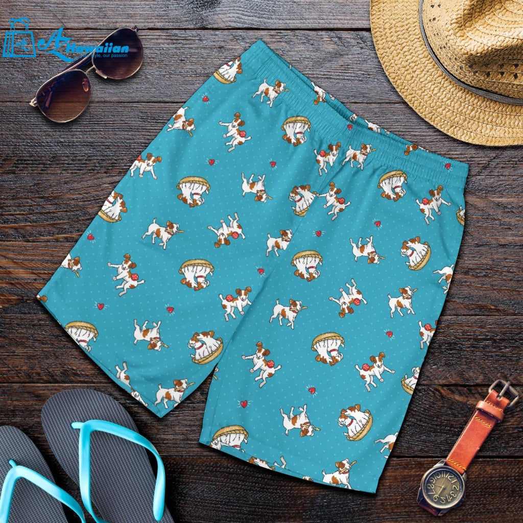 Jack Russel Pattern Print Design 03 Men Shorts