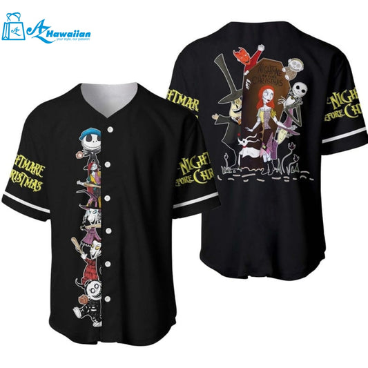 Jack & Sally The Nightmare Before Christmas All Over Print Baseball Jersey 