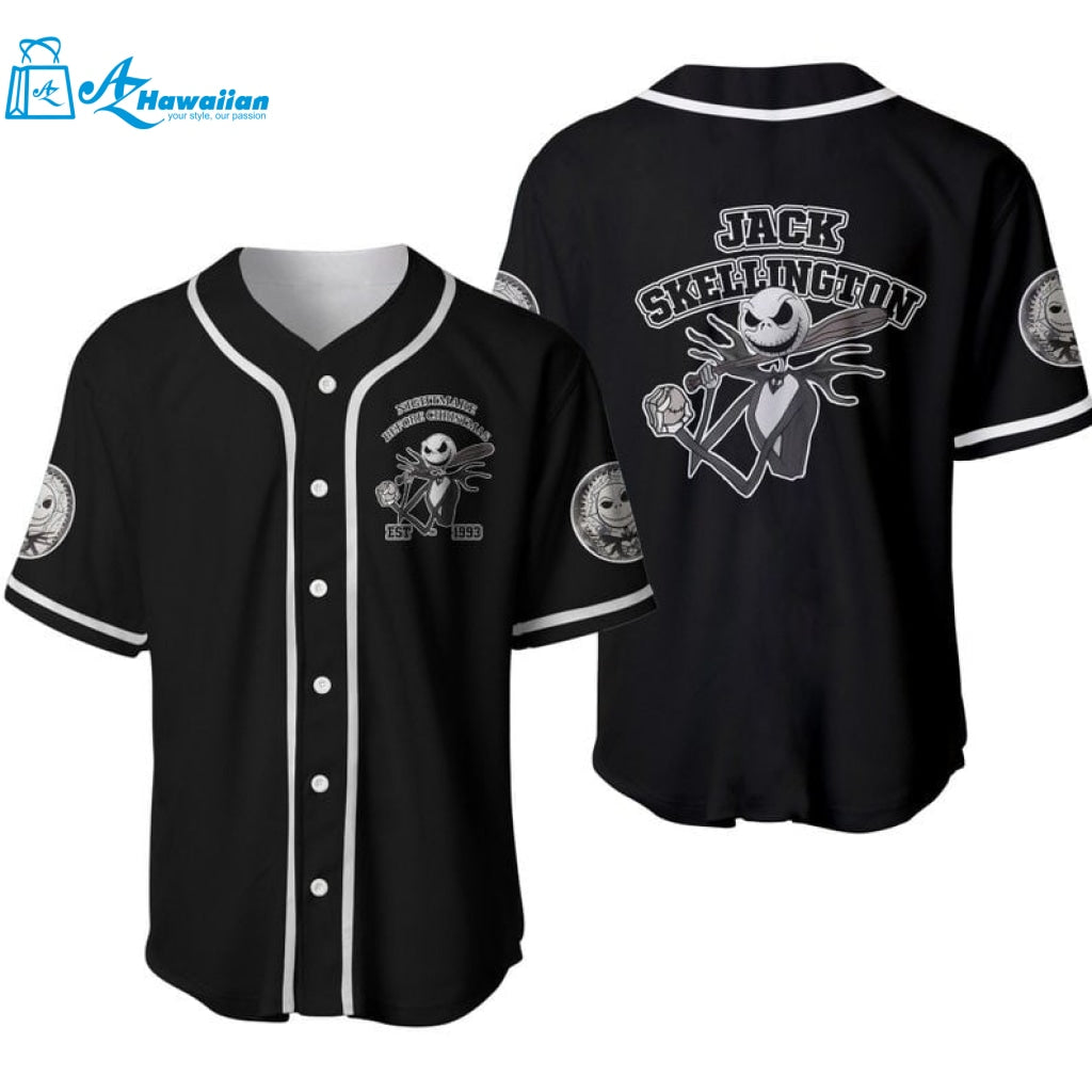 Jack Skellington Disney Cartoon Graphics All Over Print Unisex Baseball Jersey 