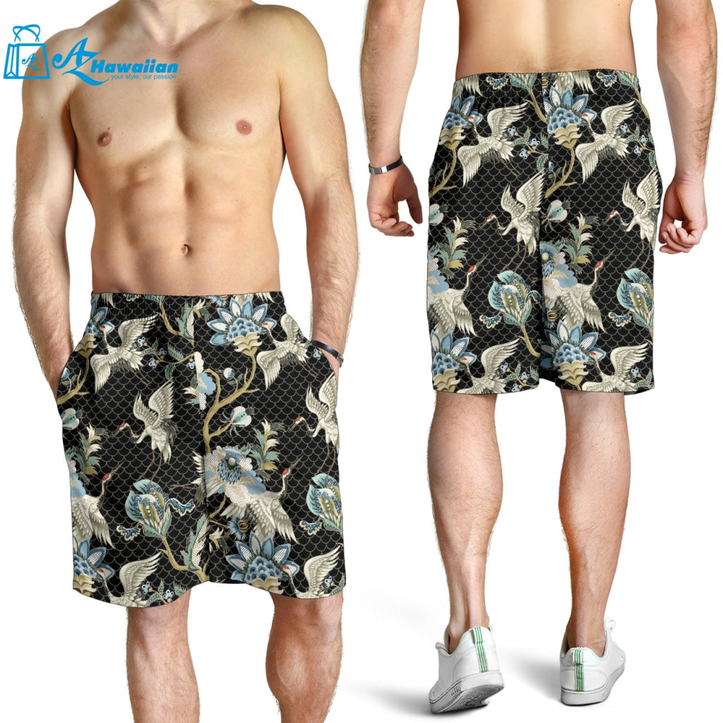 Japanese Crane Ornament Elements Men Shorts