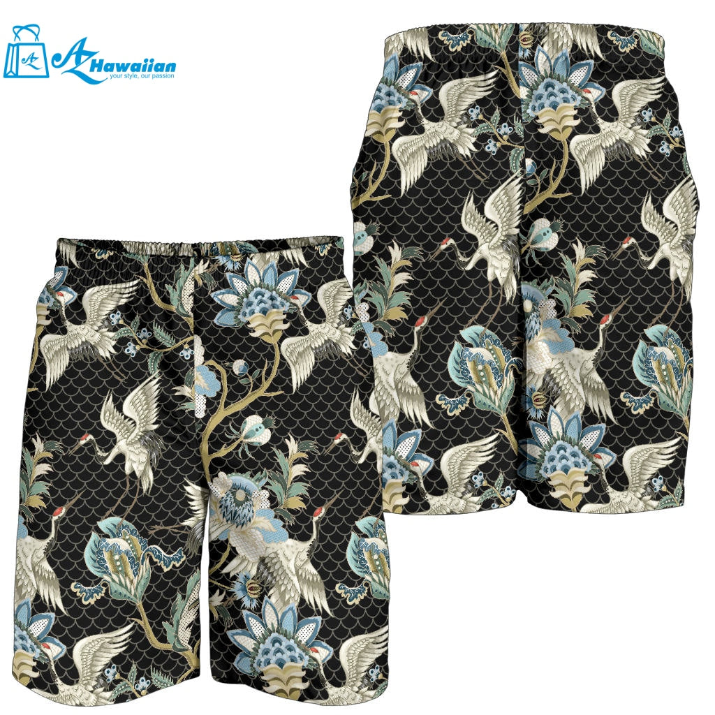 Japanese Crane Ornament Elements Men Shorts